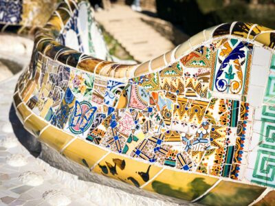 Mosaic wall created by Antonio Gaudi